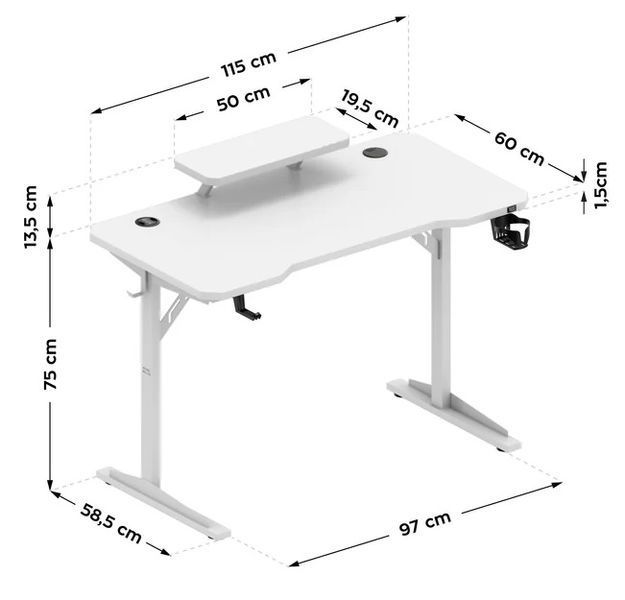 Gaming Desk LEADER 5.1 WHITE 6813282102 фото